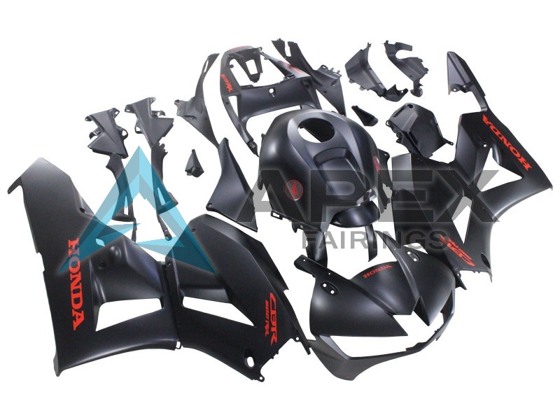 Matte Black Red Decals - Honda CBR600RR EURO Spec (2013-2023) ABS Fairings | Apex Fairings — view 2