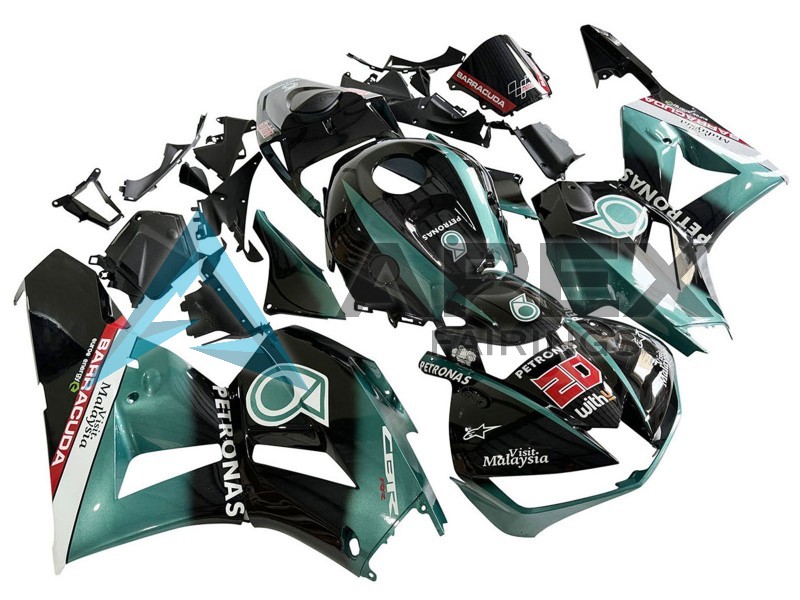 Teal Blue Glossy Black Petronas 20 - Honda CBR600RR EURO Spec (2013-2023) ABS Fairings | Apex Fairings — view 2