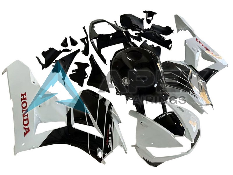 White Glossy Black  - Honda CBR600RR EURO Spec (2013-2023) ABS Fairings | Apex Fairings — view 2