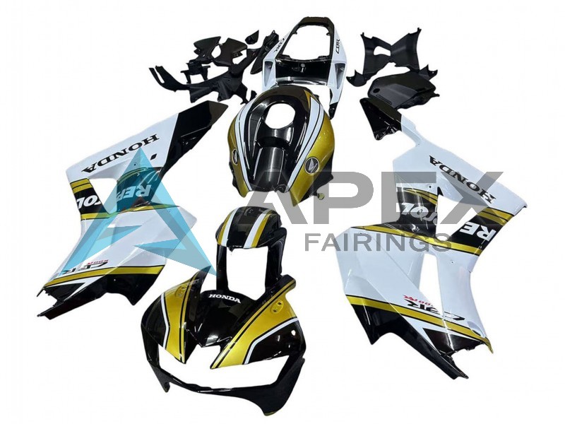White Gold Glossy Black Repsol - Honda CBR600RR EURO Spec (2013-2023) ABS Fairings | Apex Fairings — view 3