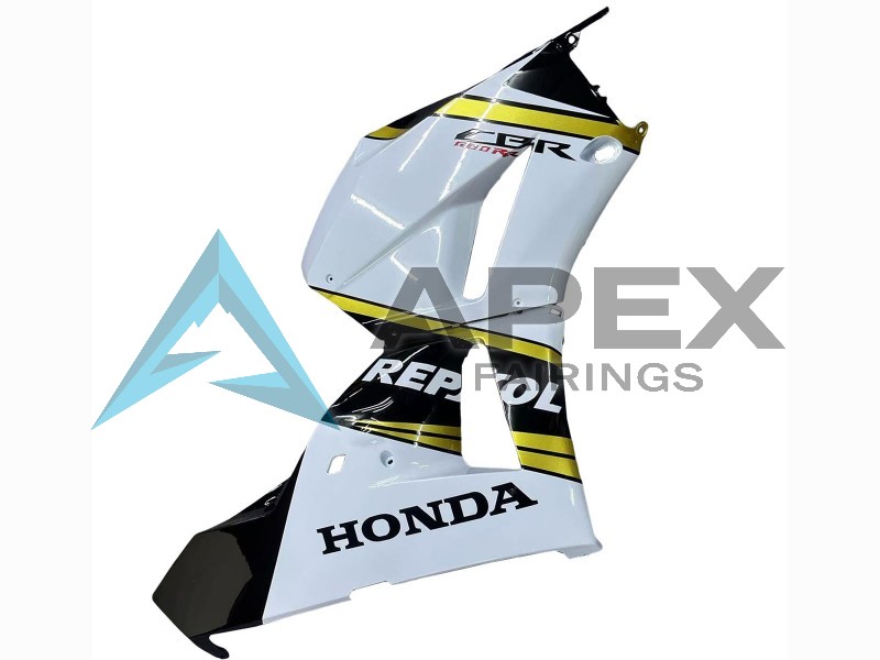 White Gold Glossy Black Repsol - Honda CBR600RR EURO Spec (2013-2023) ABS Fairings | Apex Fairings — view 4