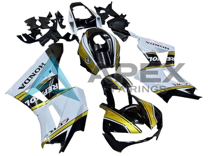 White Gold Glossy Black Repsol - Honda CBR600RR USA Spec (2013-2026) ABS Fairings | Apex Fairings — view 2