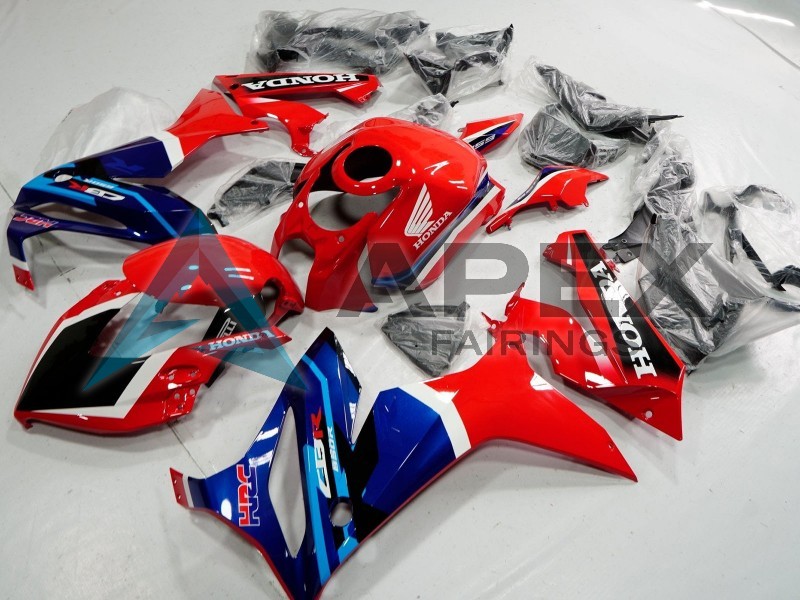 Red White Blue Glossy Black HRC - Honda CBR650R (2019-2020) ABS Fairings | Apex Fairings — view 2