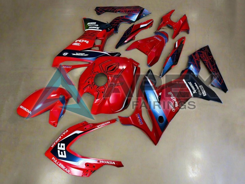 Red White Dark Blue HRC Pull&Bear 93 - Honda CBR650R (2019-2020) ABS Fairings | Apex Fairings — view 2