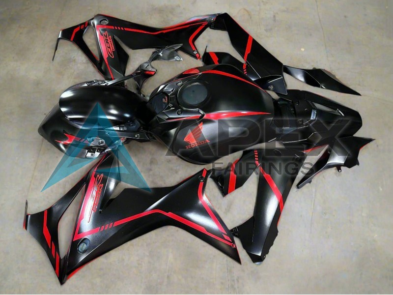 Glossy Black Red Stripe - Honda CBR650R (2019-2020) ABS Fairings | Apex Fairings — view 2