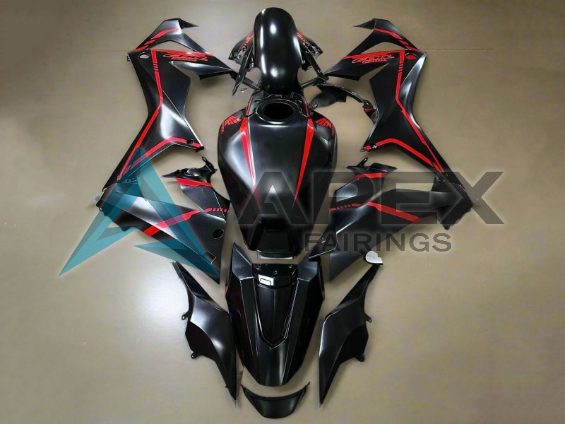 Glossy Black Red Stripe - Honda CBR650R (2019-2020) ABS Fairings | Apex Fairings — view 3
