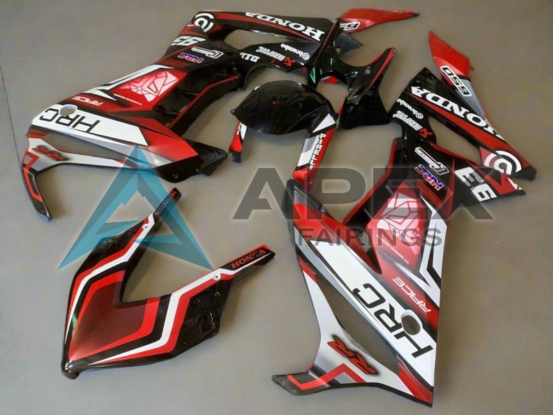 White Red Glossy Black HRC - Honda CBR650R (2019-2020) ABS Fairings | Apex Fairings — view 2