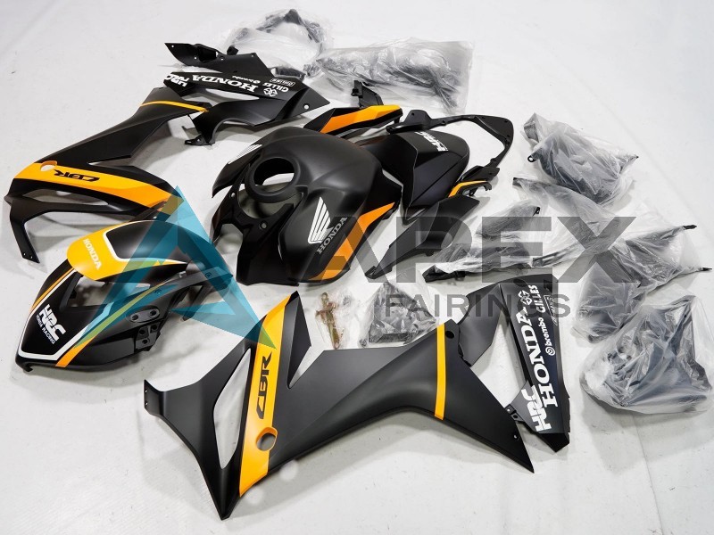 Matte Black Yellow White - Honda CBR650R (2019-2020) ABS Fairings | Apex Fairings — view 2