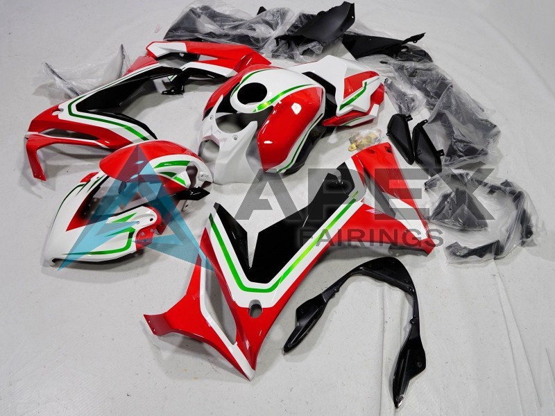 White Red Green Black - Honda CBR650R (2021-2023) ABS Fairings | Apex Fairings — view 2