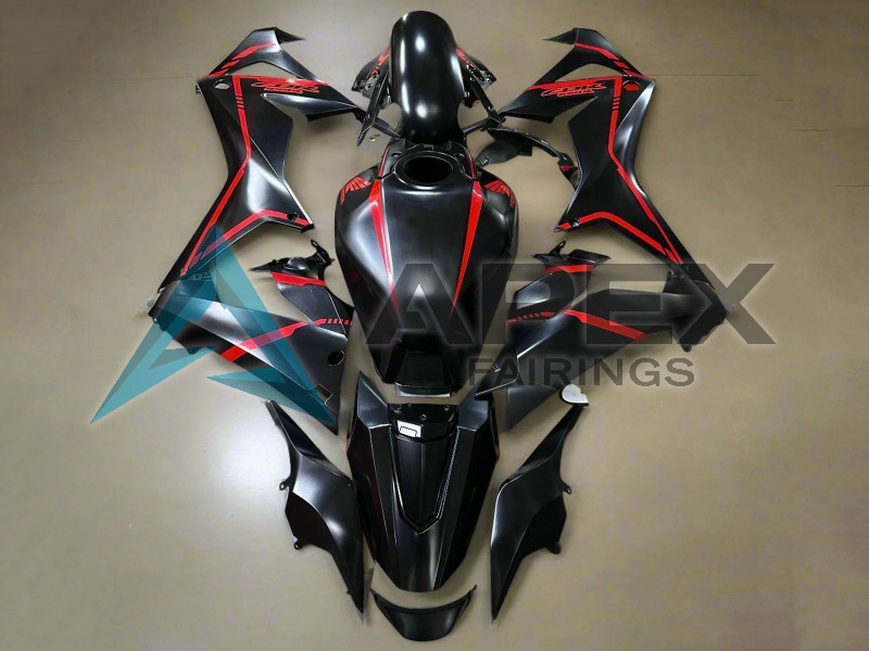 Glossy Black Red Stripe - Honda CBR650R (2021-2023) ABS Fairings | Apex Fairings — view 3