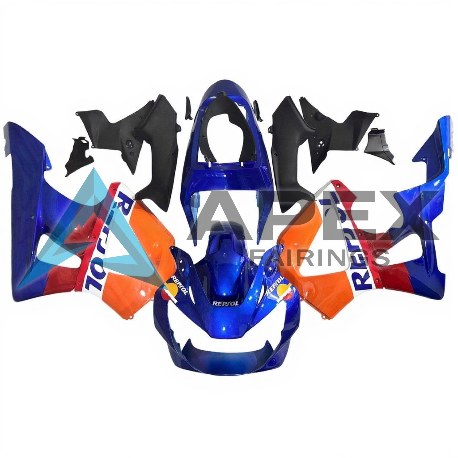Blue & Orange & Repsol - Honda CBR900RR CBR929RR (2000-2001) ABS Fairings | Apex Fairings