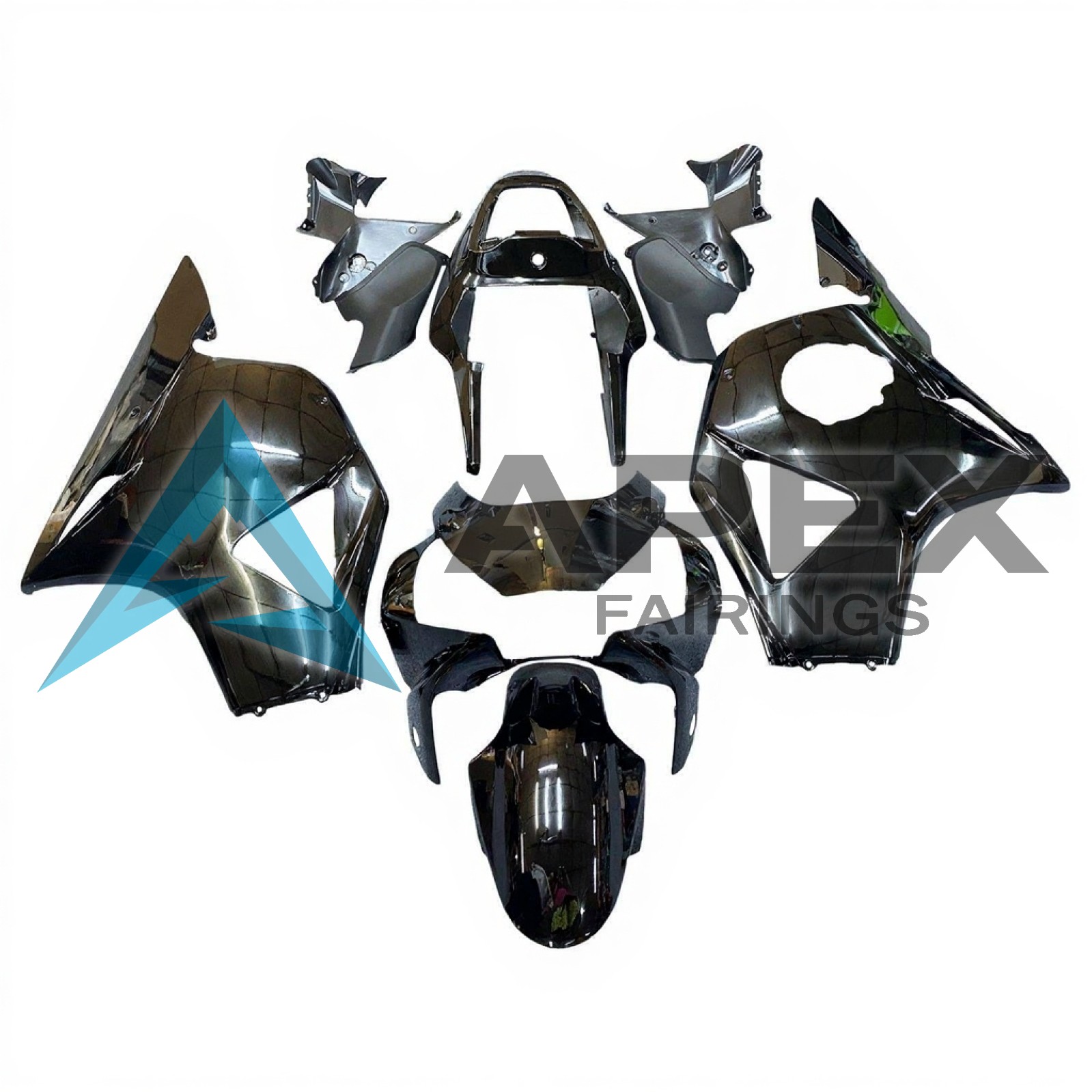 Black - Honda CBR900RR CBR959RR (2002-2003) ABS Fairings — Style A16 | Apex Fairings