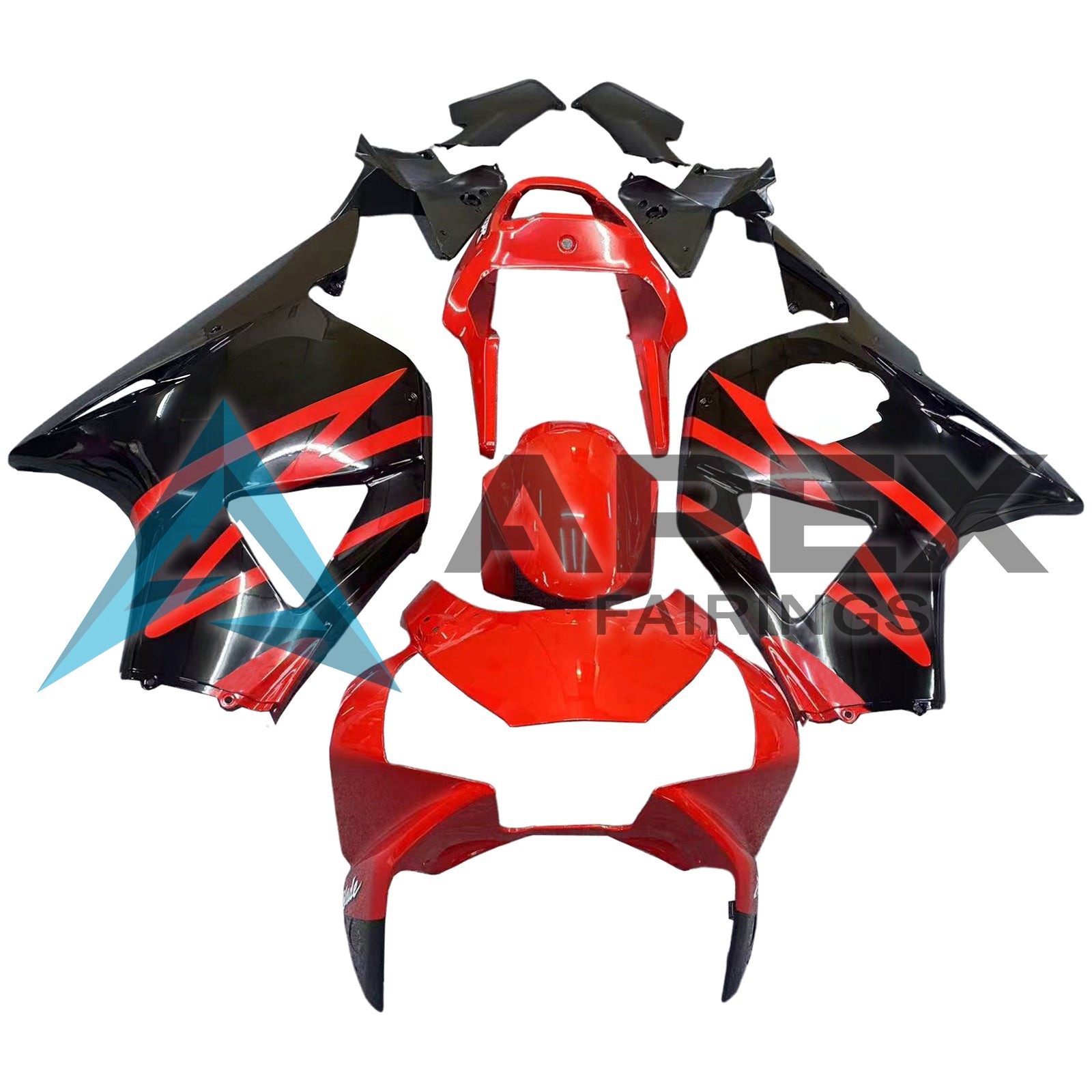 Red & Black - Honda CBR900RR CBR959RR (2002-2003) ABS Fairings — Style A17 | Apex Fairings