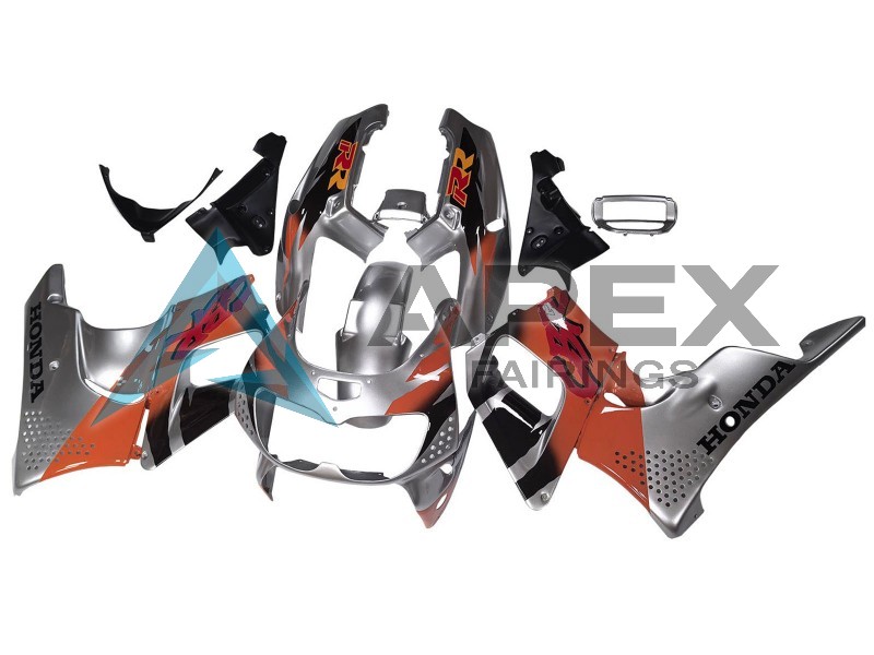 Silver Orange Glossy Black  - Honda CBR900RR CBR893RR SC28 (1994-1995) ABS Fairings | Apex Fairings — view 3