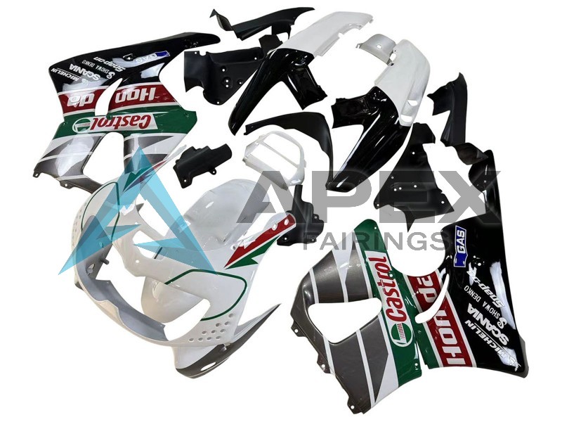 White Green Grey Glossy Black Castrol  - Honda CBR900RR CBR893RR SC33 (1996-1997) ABS Fairings | Apex Fairings — view 3