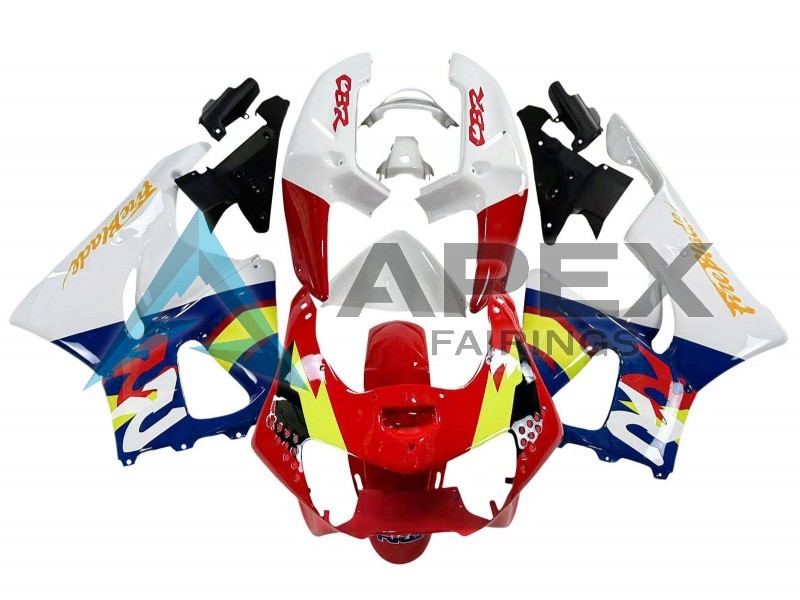 White Red Yellow Blue  - Honda CBR900RR CBR919RR SC33 (1998-1999) ABS Fairings | Apex Fairings — view 2