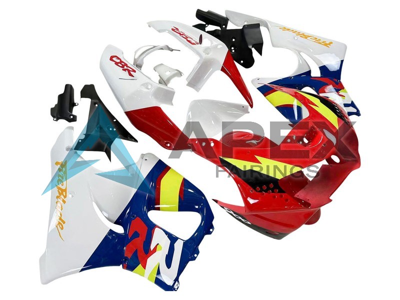 White Red Yellow Blue  - Honda CBR900RR CBR919RR SC33 (1998-1999) ABS Fairings | Apex Fairings — view 3