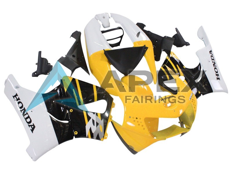 White Yellow Glossy Black  - Honda CBR900RR CBR919RR SC33 (1998-1999) ABS Fairings | Apex Fairings — view 2