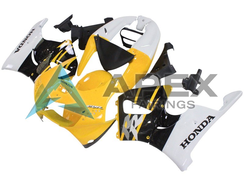 White Yellow Glossy Black  - Honda CBR900RR CBR919RR SC33 (1998-1999) ABS Fairings | Apex Fairings — view 3