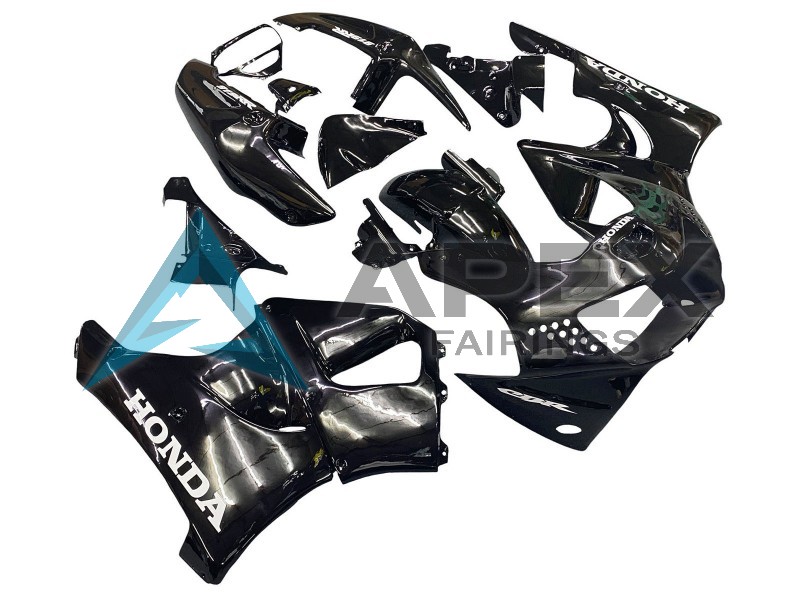 Glossy Black White Decals  - Honda CBR900RR CBR919RR SC33 (1998-1999) ABS Fairings | Apex Fairings — view 3