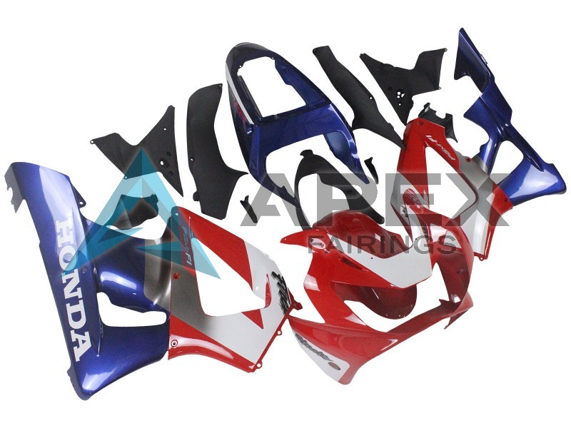 Silver Red Blue  - Honda CBR900RR CBR929RR SC44 (2000-2001) ABS Fairings | Apex Fairings — view 2