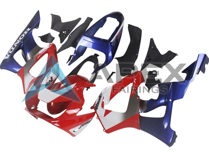 Silver Red Blue  - Honda CBR900RR CBR929RR SC44 (2000-2001) ABS Fairings | Apex Fairings — view 3