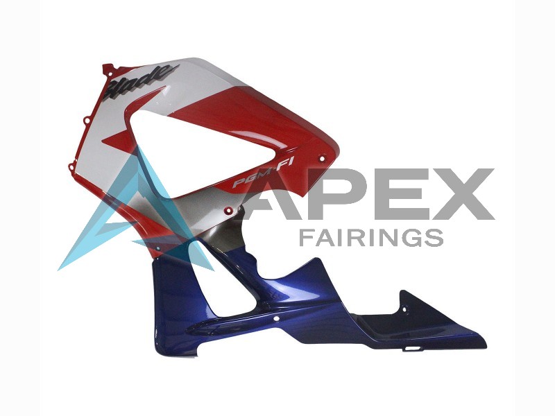 Silver Red Blue  - Honda CBR900RR CBR929RR SC44 (2000-2001) ABS Fairings | Apex Fairings — view 4