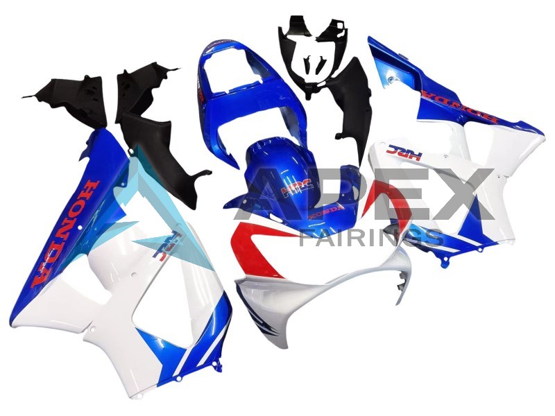 White Blue Red HRC  - Honda CBR900RR CBR929RR SC44 (2000-2001) ABS Fairings | Apex Fairings — view 2