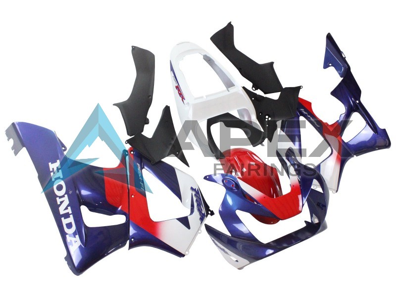 White Red Blue  - Honda CBR900RR CBR929RR SC44 (2000-2001) ABS Fairings | Apex Fairings — view 2
