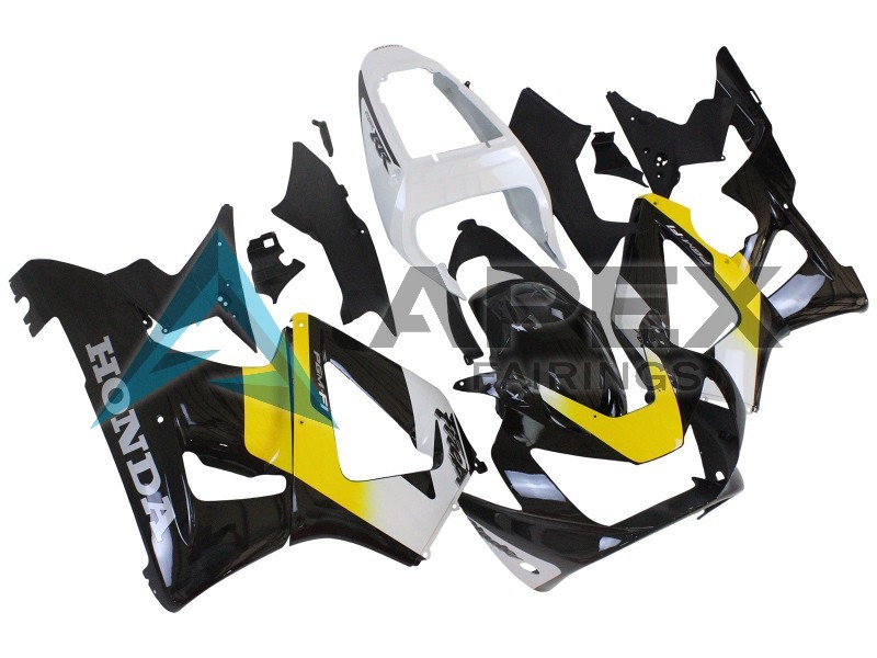 White Yellow Glossy Black  - Honda CBR900RR CBR929RR SC44 (2000-2001) ABS Fairings | Apex Fairings — view 3