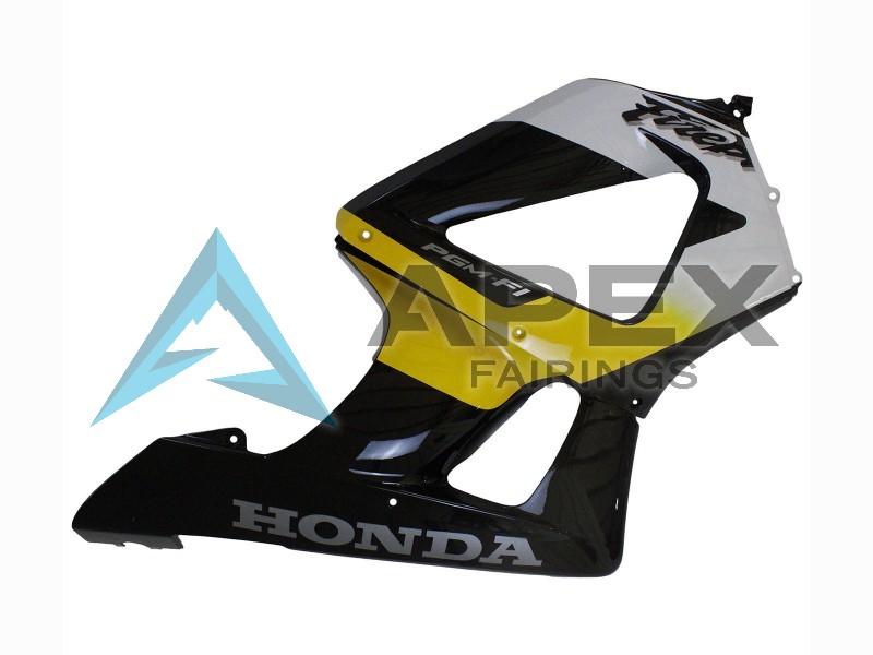 White Yellow Glossy Black  - Honda CBR900RR CBR929RR SC44 (2000-2001) ABS Fairings | Apex Fairings — view 4