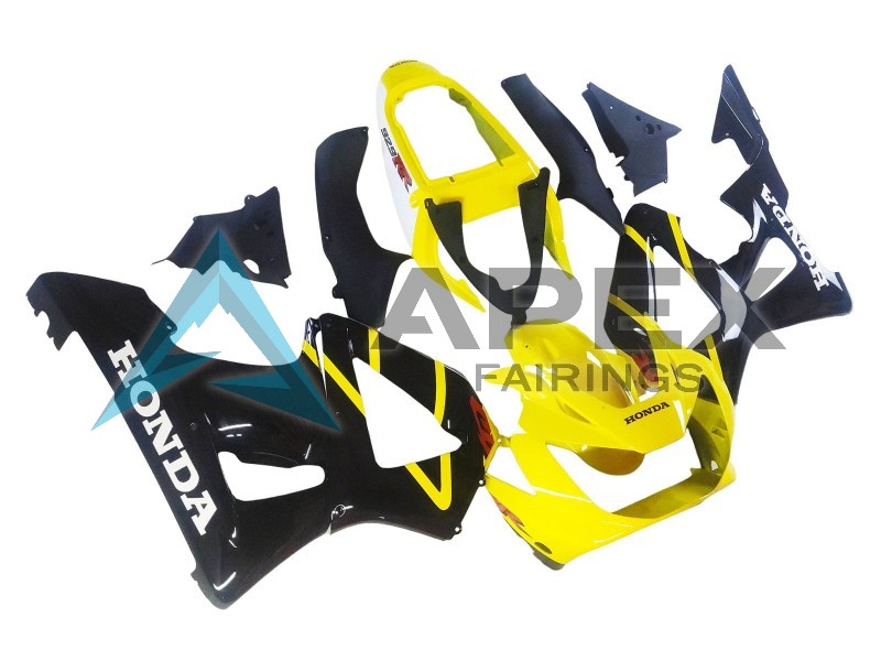 Yellow Glossy Black  - Honda CBR900RR CBR929RR SC44 (2000-2001) ABS Fairings | Apex Fairings — view 2