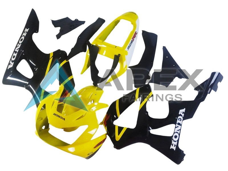 Yellow Glossy Black  - Honda CBR900RR CBR929RR SC44 (2000-2001) ABS Fairings | Apex Fairings — view 3