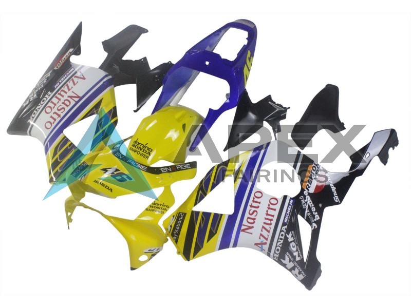 Blue Yellow Glossy Black Red Nastro Azzurro 46  - Honda CBR900RR CBR954RR SC50 (2002-2003) ABS Fairings | Apex Fairings — view 3