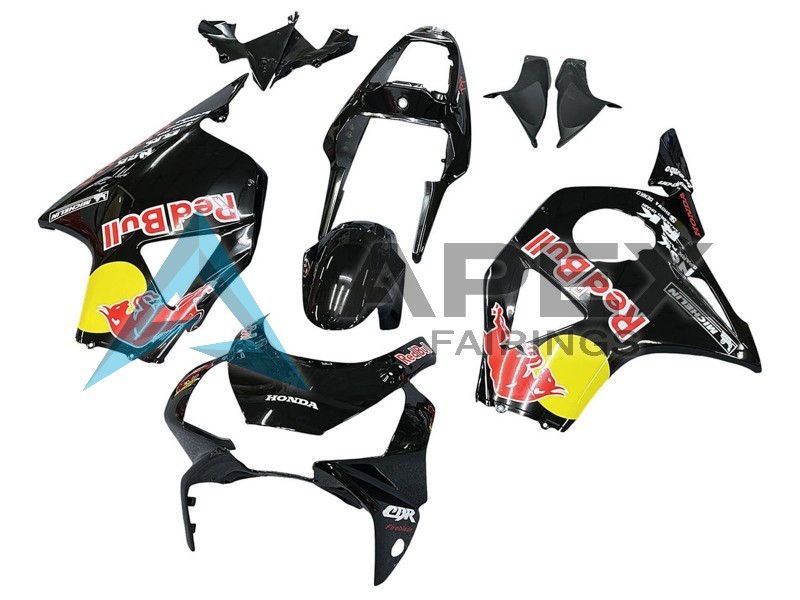 Glossy Black Yellow Red Bull Michelin  - Honda CBR900RR CBR954RR SC50 (2002-2003) ABS Fairings | Apex Fairings — view 2