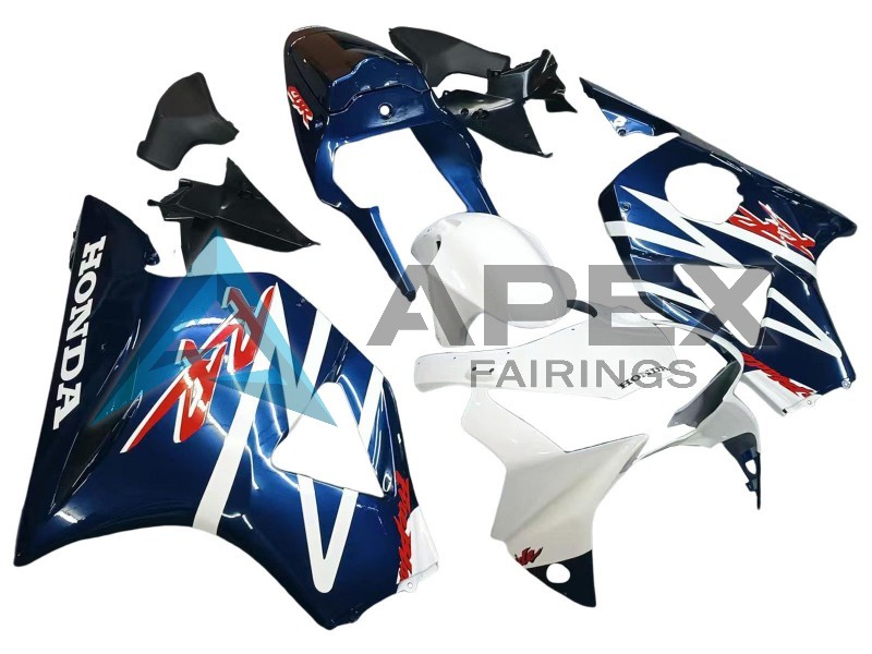 White Dark Blue  - Honda CBR900RR CBR954RR SC50 (2002-2003) ABS Fairings | Apex Fairings — view 2