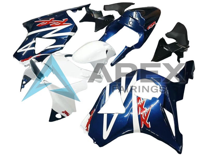 White Dark Blue  - Honda CBR900RR CBR954RR SC50 (2002-2003) ABS Fairings | Apex Fairings — view 3
