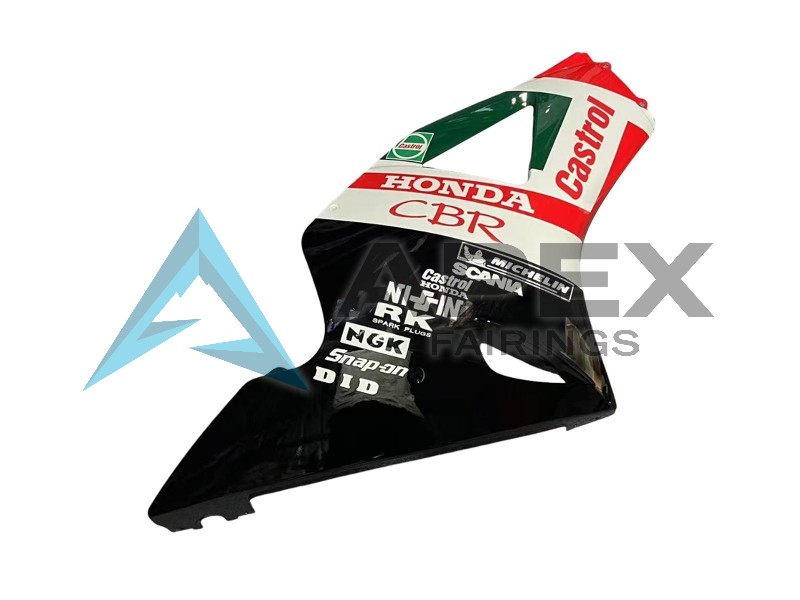 White Red Green Glossy Black Castrol  - Honda CBR900RR CBR954RR SC50 (2002-2003) ABS Fairings | Apex Fairings — view 4