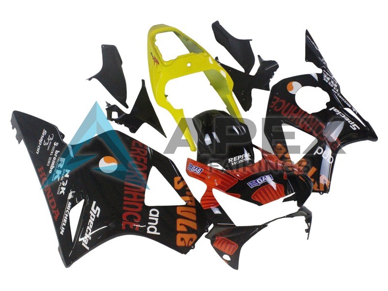 Yellow Red Glossy Black Repsol Rossi  - Honda CBR900RR CBR954RR SC50 (2002-2003) ABS Fairings | Apex Fairings — view 3