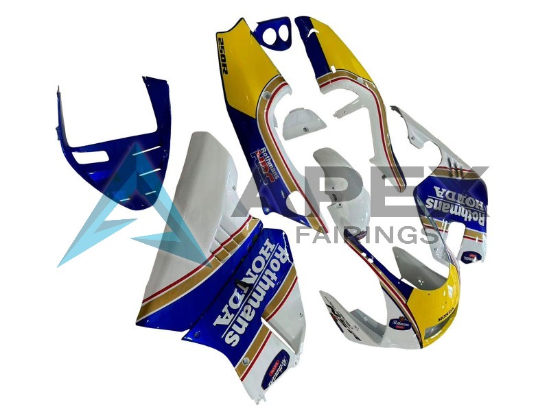 White Blue Yellow Gold Rothmans - Honda NSR250R MC28 (1994-1998) ABS Fairings | Apex Fairings — view 3