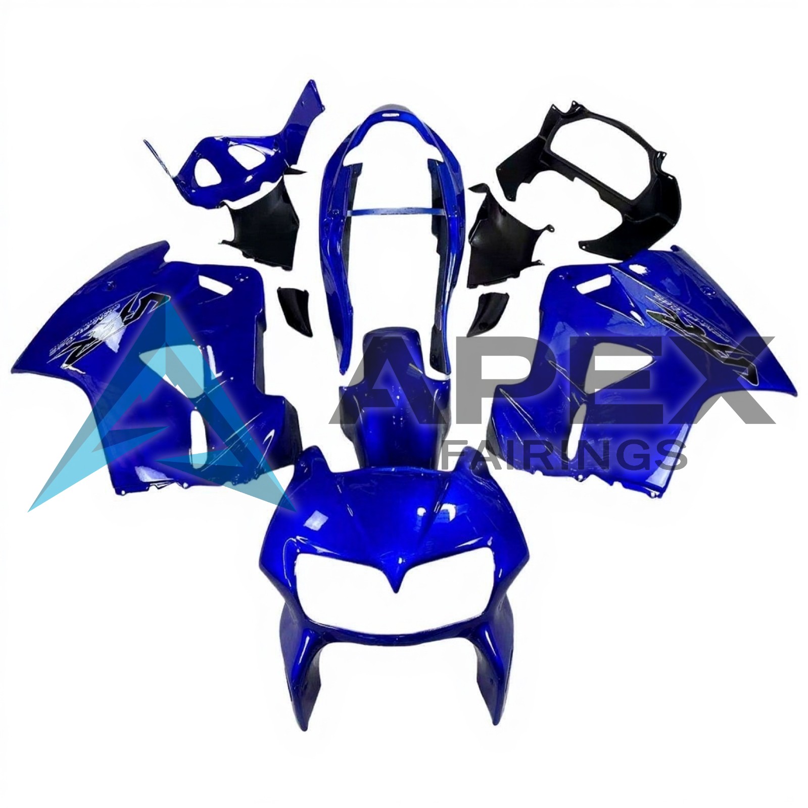 Blue Body with Black VFR Logo - Honda VFR800 Viffer / Interceptor (1998-2001) ABS Fairings | Apex Fairings