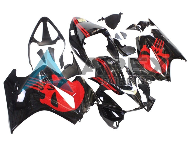 Glossy Black Red - Honda VFR800 Interceptor RC46 (2002-2016) ABS Fairings | Apex Fairings — view 2