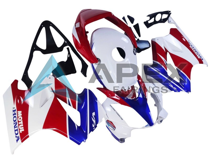 White Red Blue Motul - Honda VFR800 Interceptor RC46 (2002-2016) ABS Fairings | Apex Fairings — view 2