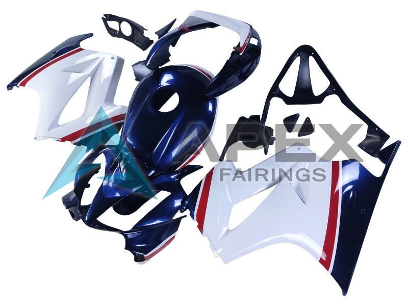 White Red Dark Blue - Honda VFR800 Interceptor RC46 (2002-2016) ABS Fairings | Apex Fairings — view 2