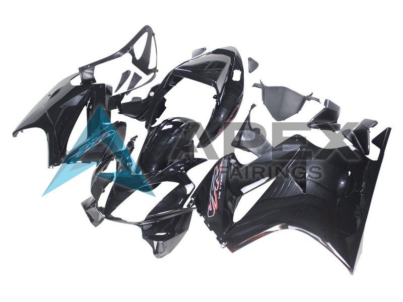 Glossy Black - Honda VFR800 Interceptor RC46 (2002-2016) ABS Fairings | Apex Fairings — view 2