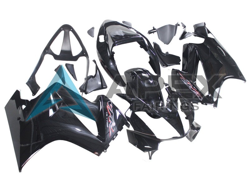 Glossy Black - Honda VFR800 Interceptor RC46 (2002-2016) ABS Fairings | Apex Fairings — view 3