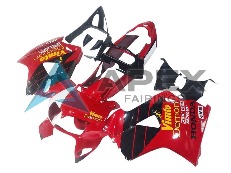 Red White Glossy Black Vimto - Honda VFR800 Interceptor RC46 (1998-2001) ABS Fairings | Apex Fairings — view 3
