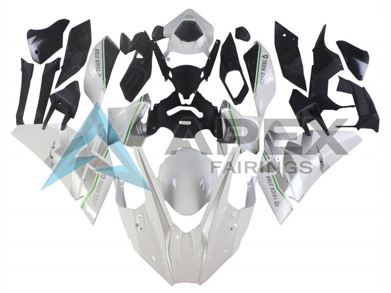 White Silver Green - Kawasaki Ninja H2 (2015-2022) ABS Fairings | Apex Fairings