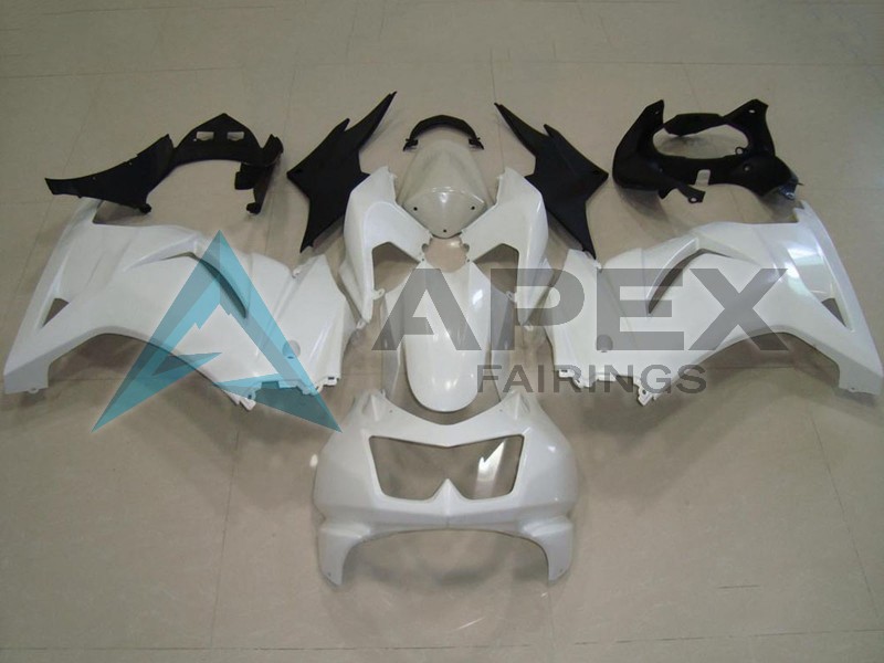 White - Kawasaki Ninja250 / EX250 / ZX-250R (2008-2012) ABS Fairings — Style FE85 | Apex Fairings