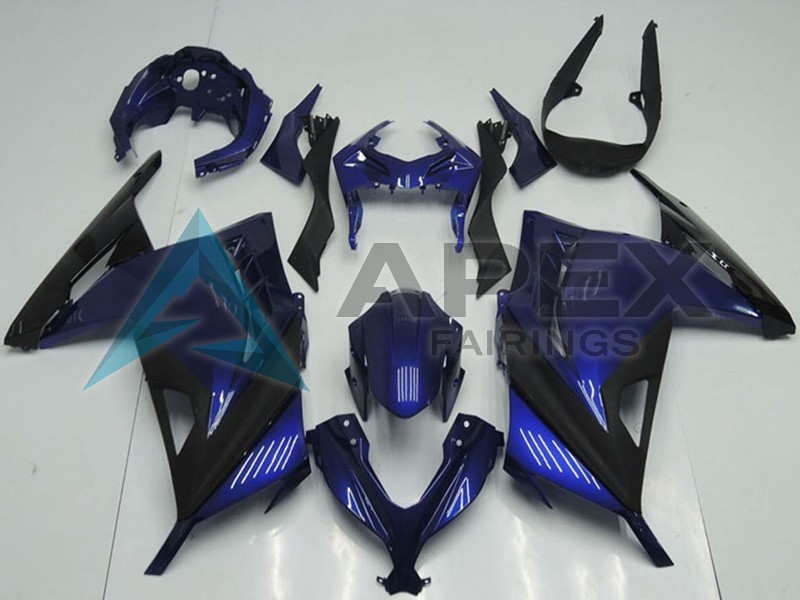 Blue Black - Kawasaki Ninja300 / EX300 / ZX-300R (2013-2018) ABS Fairings | Apex Fairings